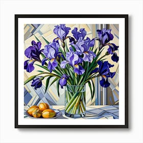 Irises in a Vase Art Print