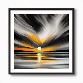 Sunset Over Water 1 Art Print