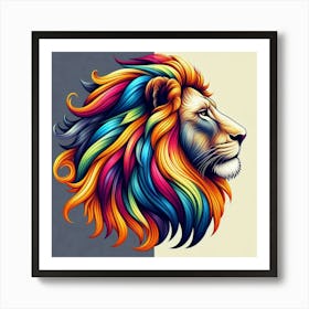 Colorful Lion Art Print