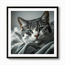 Cat On A Blanket 1 Art Print