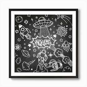 Space Doodles 1 Art Print