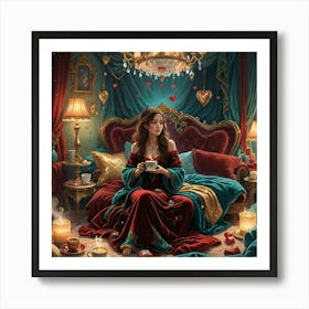 lady in the bedroom Art Print