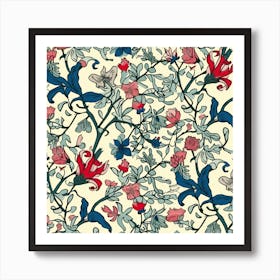 Sunny Meadow London Fabrics Floral Pattern 1 Art Print