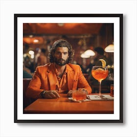 Man In Orange Suit 2 Art Print