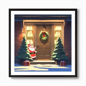 Christmas Decoration On Home Door Golden Ratio Fake Detail Trending Pixiv Fanbox Acrylic Palette (5) Art Print