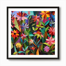 Abstract Flowers Art Print