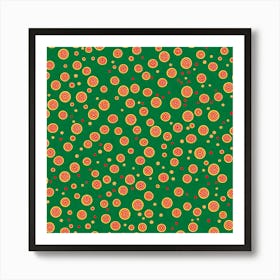 Christmas like pattern, A Pattern Featuring Abstract Geometric Shapes With Edges Rustic Green And Red Colors Flat Art, 104 Art Print