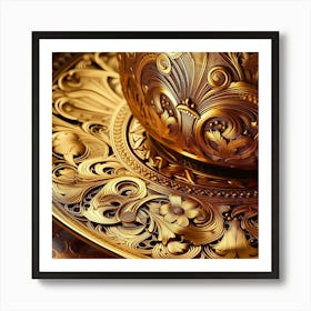 Gold Cup And Saucer 1 Art Print