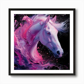 Horse In Pink And Purple Abstract Splendor 3 Art Print