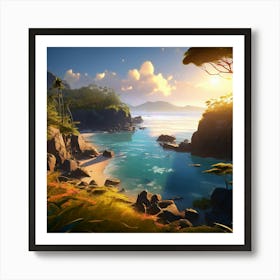 Purau Bay Landscape Art Print