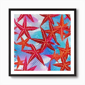Red Starfish Art Print