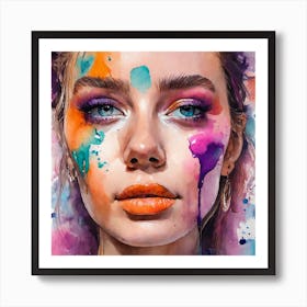 Colorful Face Painting Art Print