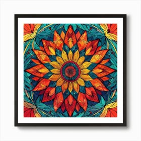 Mandala Flower Art Print