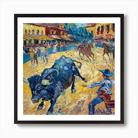 Van Gogh Style. Bullfighting at Arles Series Art Print