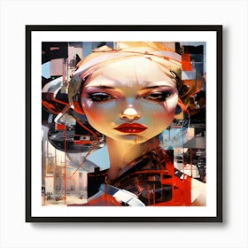 The contemporary girl in the age of technology 1 Art Print