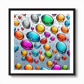 Colorful Water Drops 1 Art Print