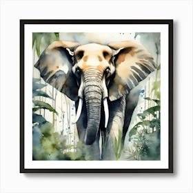 Elephant In The Jungle Art Print