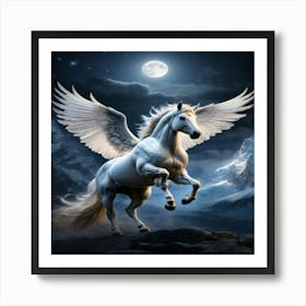 White Unicorn Art Print