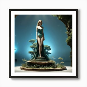 Mermaid Statue Art Print