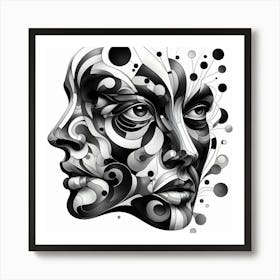 Black and White Abstract Art 250 Art Print