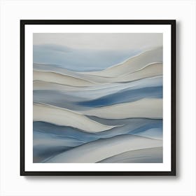 Abstract 'Blue Waves' 1 Art Print