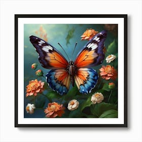 Butterfly In The Garden 1 Art Print