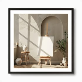 Empty Room With Easel Art Print