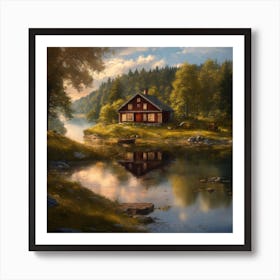 House By The Lake Art Print