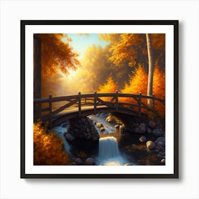 Autumn Bridge 1 Art Print