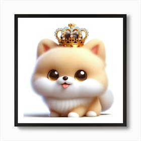 Cute Dog With A Crown Art Print