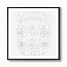 54 Yrs Old Vintage Legends Born January 1969 54th Birthday Art Print