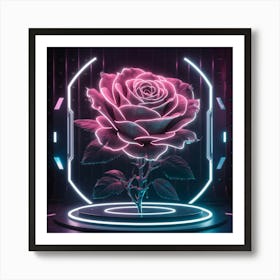 Neon Rose 1 Art Print