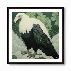 Ohara Koson Inspired Bird Painting Vulture 3 Square Art Print