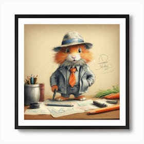 Rabbit In A Suit 25 Art Print