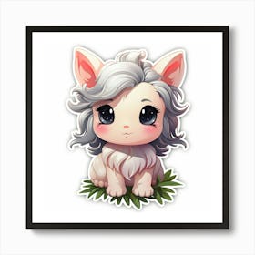 Cute Kawaii Cat Art Print