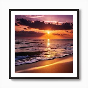 Sunset On The Beach 266 Art Print