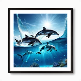 Dolphins In The Ocean 1 Poster