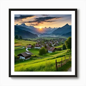 Tour Tourism Europa Field Small Town Community Village Agriculture Idylli Traditional Tranq (2) Art Print