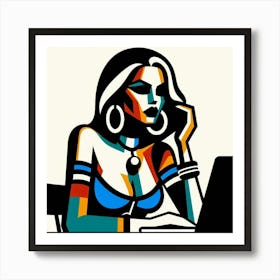 A woman by mid-20th century graphic design 2 Art Print