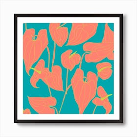 Bright Coloured Anthurium Art Print