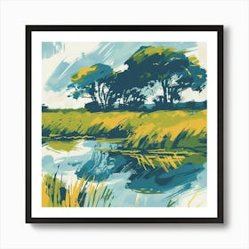 A Pantanal In Brazil Expressive Strokes Illustra 1720366794 2 Art Print