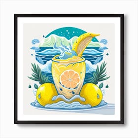 Leonardo Diffusion Summer Lemons In A Glass Fresh Beach Waves 0 Art Print