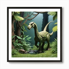 Dinosaur In The Forest 1 Art Print