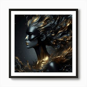 Black And Gold 3 Art Print