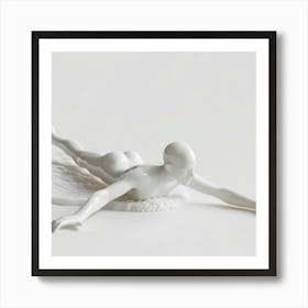 Swan Human 3d Figure White Art Print