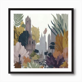 Floral Cityscape Poster