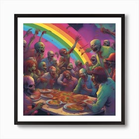 Rainbow Zombies Art Print