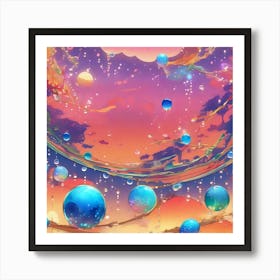 Water Bubbles In The Sky Art Print