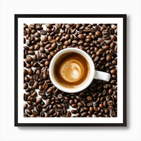 Coffee Beans On White Background 2 Art Print