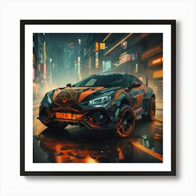 Pumpkin Car (Cyberpunk19) Art Print